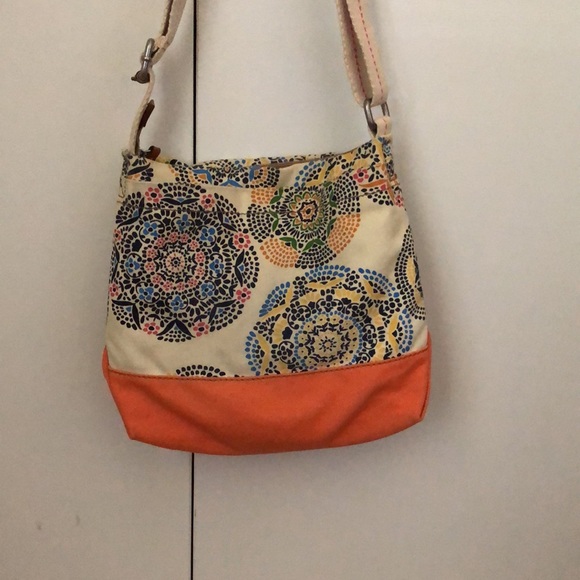 Fossil- Lena Tote Orange Satchel Purse/Crosssbody bag - Picture 3 of 5